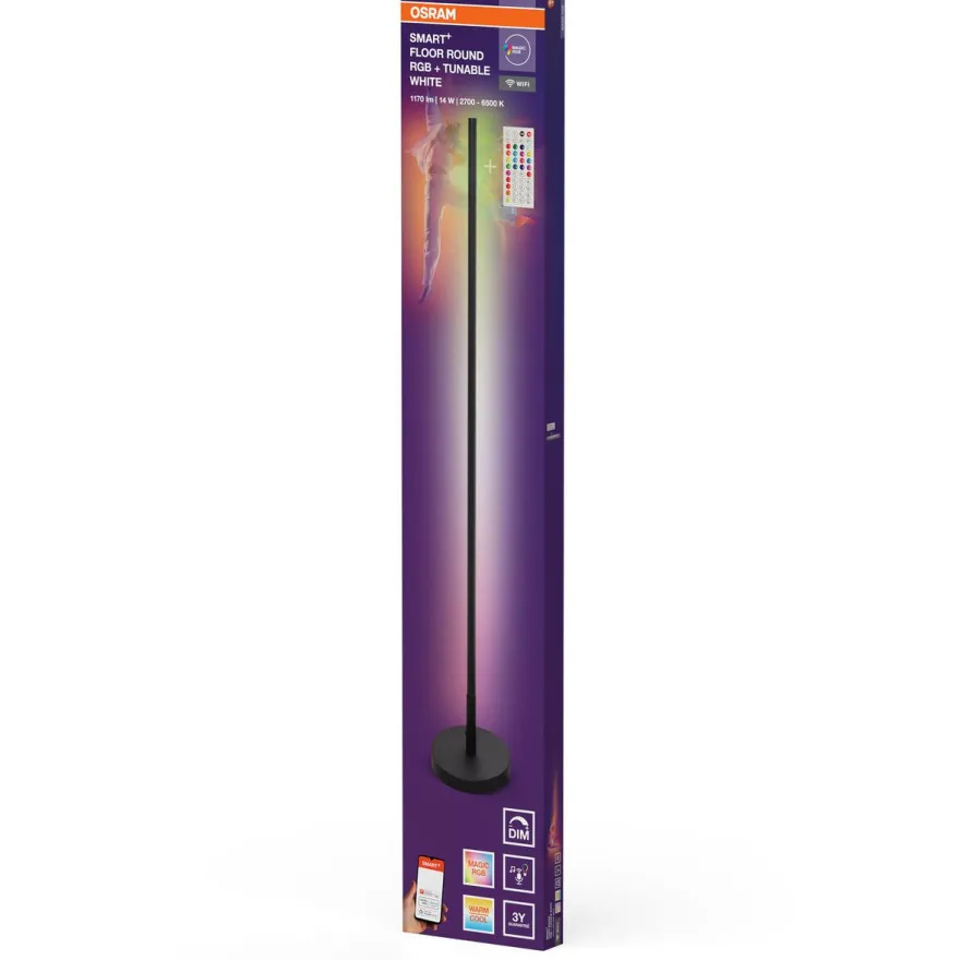 Lattiavalaisin Osram Smart+ Wifi pyöreä RGB + TW + RC musta