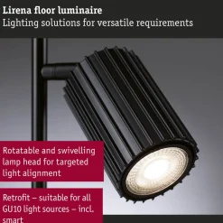 Lattiavalaisin Paulmann Lirena 157.5 cm max. 2x7W, mattamusta