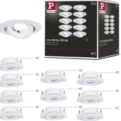 LED-alasvalo Paulmann Ø82mm kääntyvä 70° 4.8W 10x450lm 3000K valkoinen, eri määriä