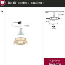 LED-alasvalo Paulmann Nova Plus IP65 Ø93mm 30° GU10 6W 460lm 2700K himmennettävä upotettava mattakulta 3kpl/pkt