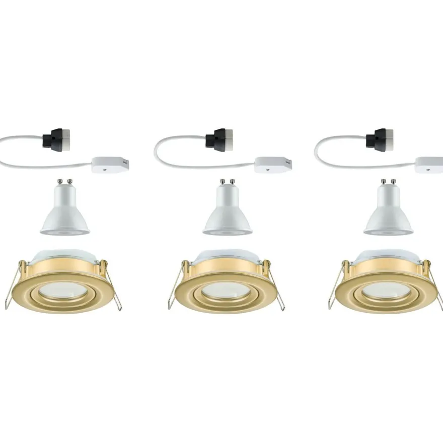 LED-alasvalo Paulmann Nova Plus IP65 Ø93mm 30° GU10 6W 460lm 2700K himmennettävä upotettava mattakulta 3kpl/pkt