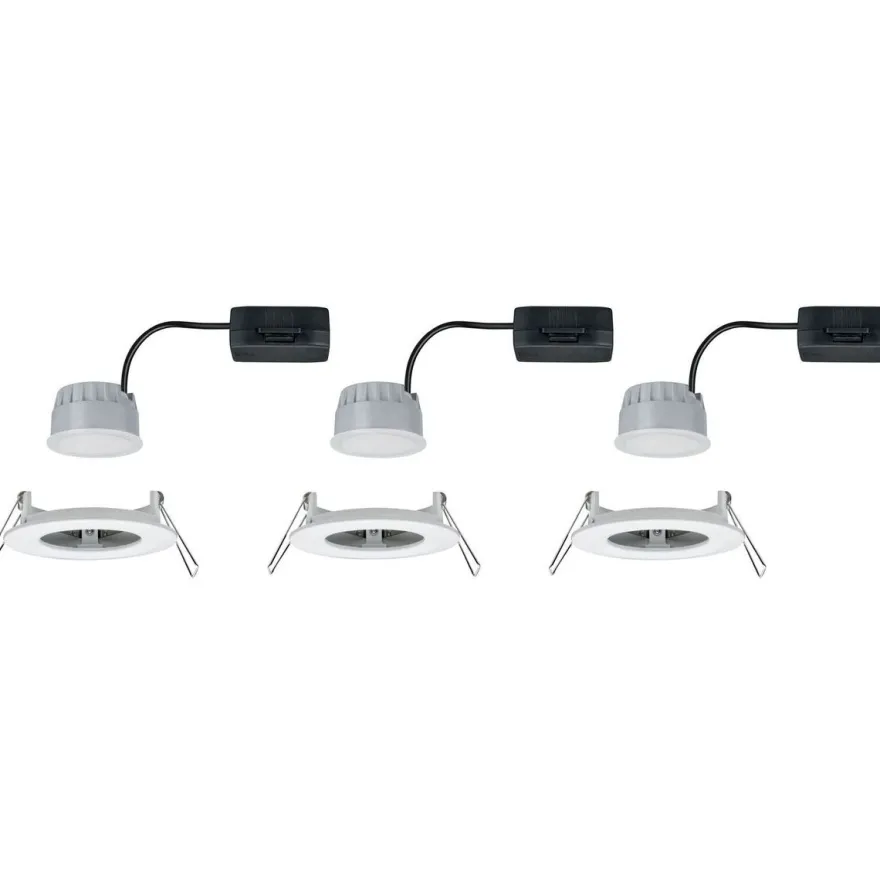 LED-Alasvalosetti Paulmann Nova, 3-osainen, himmennettävä, IP44, 2700K, eri värejä
