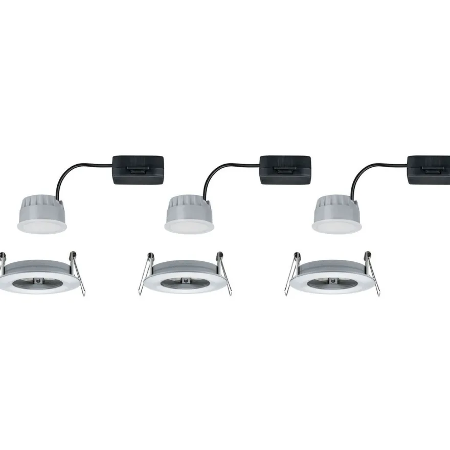 LED-Alasvalosetti Paulmann Nova, 3-osainen, himmennettävä, IP44, 2700K, eri värejä