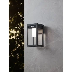 LED-aurinkokennoseinävalaisin Eglo, Martano, liiketunnistin, musta