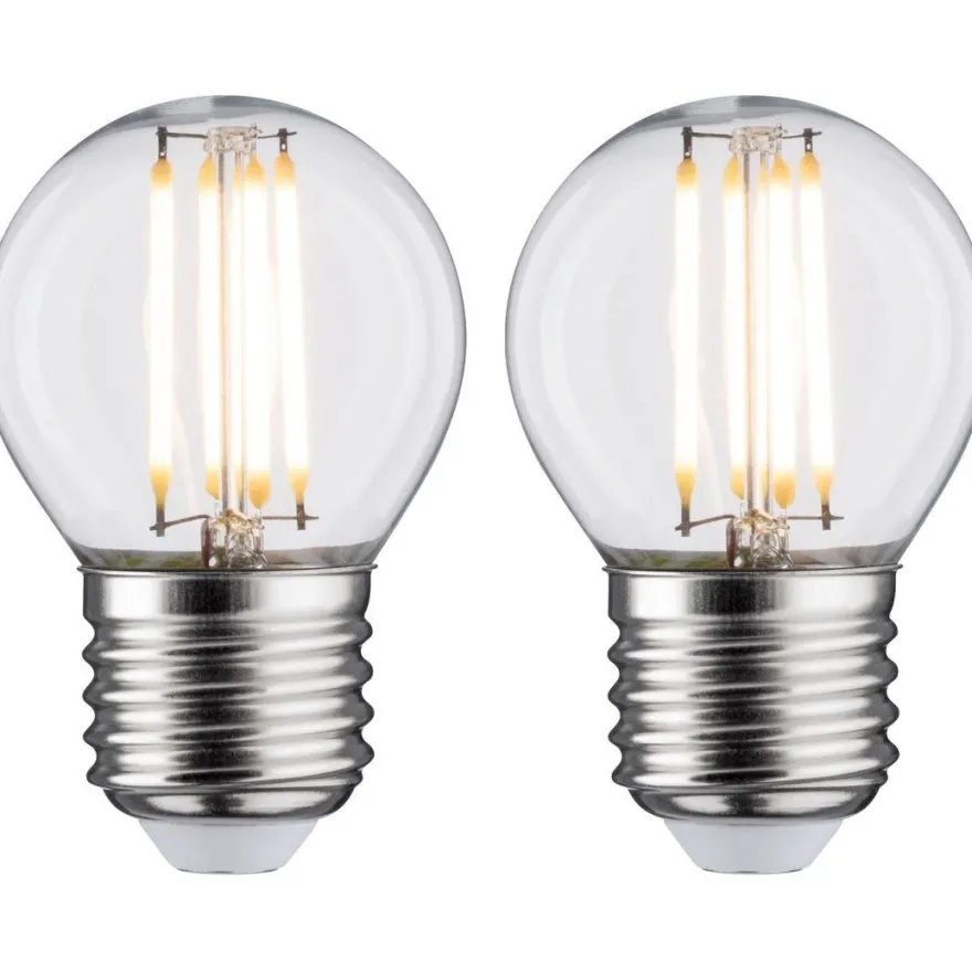 LED-filamenttilamppu Paulmann Drop, E27, 470lm, 5W, 2700K, kirkas, 2kpl