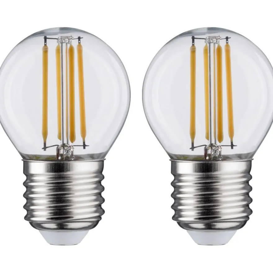 LED-filamenttilamppu Paulmann Drop, E27, 470lm, 5W, 2700K, kirkas, 2kpl