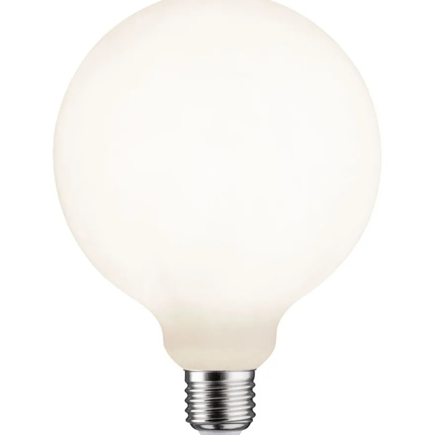 LED-filamenttilamppu Paulmann Lampion Globe, G125, E27, 400lm, 4.3W, 3000K, himmennettävä, valkoinen