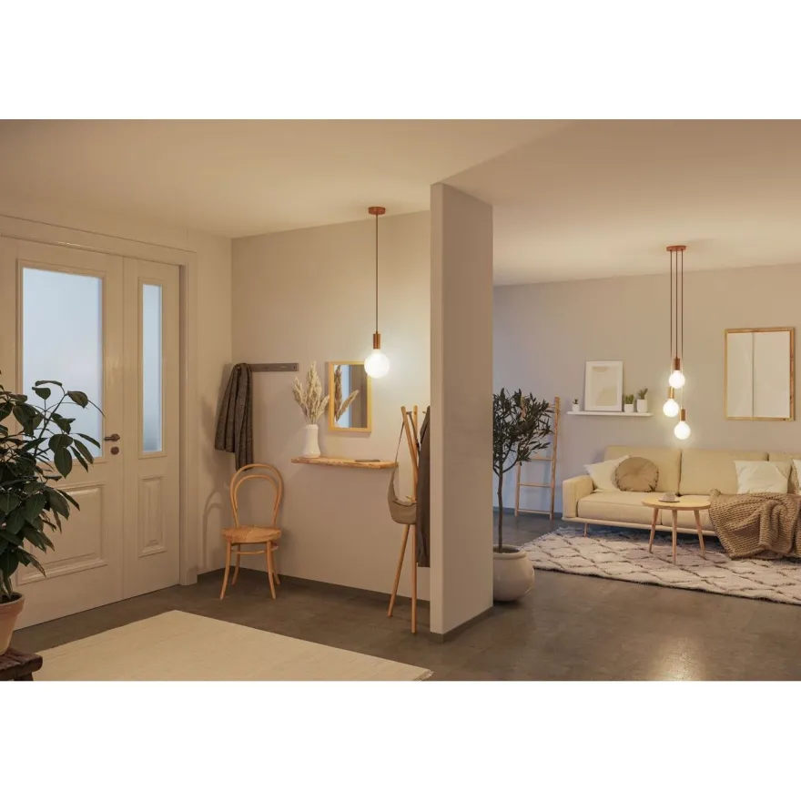 LED-filamenttilamppu Paulmann Lampion Globe, G125, E27, 400lm, 4.3W, 3000K, himmennettävä, valkoinen