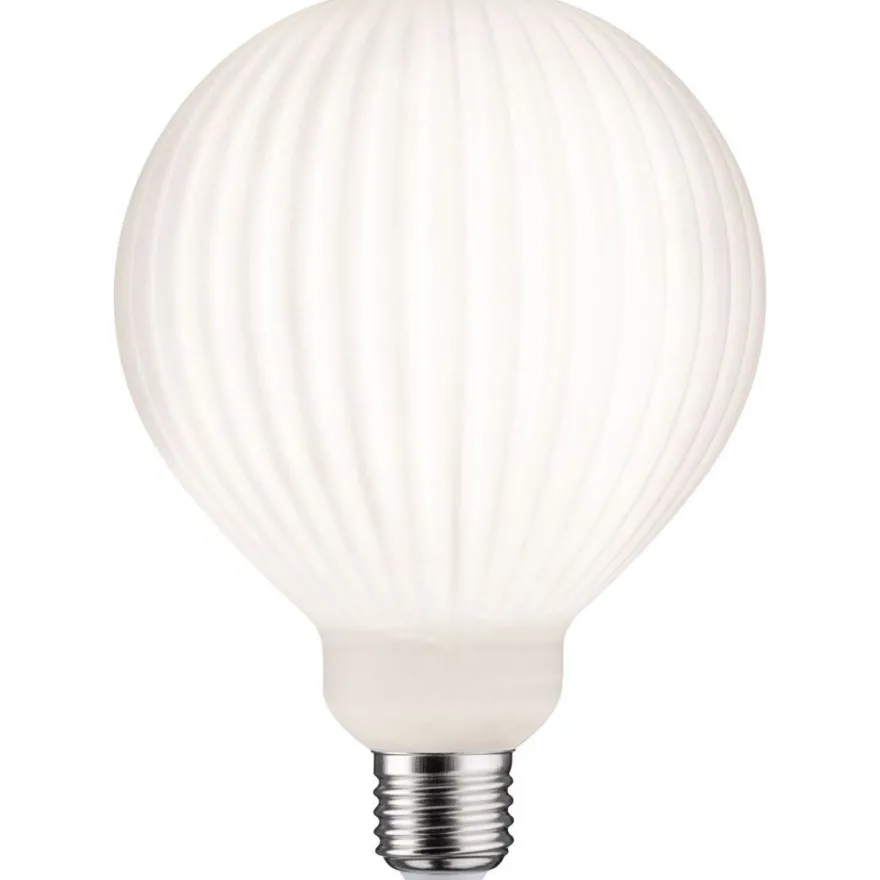 LED-filamenttilamppu Paulmann Lampion Globe, G125, E27, 400lm, 4.3W, 3000K, himmennettävä, valkoinen raita