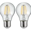 LED-filamenttilamppu Paulmann Pear, E27, 470lm, 5W, 2700K, kirkas, 2kpl
