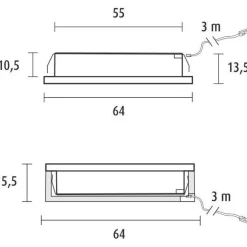 LED-kalustevalaisin Limente LED-LENOX, 4000K, 4kpl, eri värejä