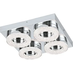 LED-katto-/seinävalaisin Eglo Fradelo, 280x280mm, 4-osainen, kromi, kristalli 95664