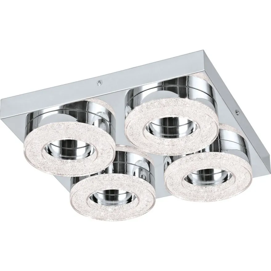 LED-katto-/seinävalaisin Eglo Fradelo, 280x280mm, 4-osainen, kromi, kristalli 95664