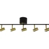 LED-kattospotti Aneta Lighting Gusto, 5-osainen, suora, himmennettävä, musta/mattamessinki