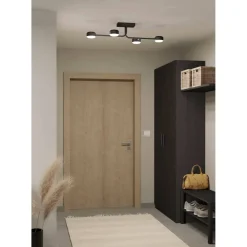 LED-Kattovalaisin Eglo Clavellina, 4-osainen, 89x46,5cm, musta/valkoinen