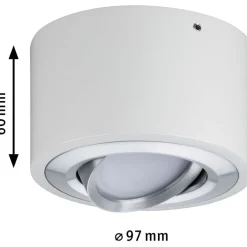 LED-kattovalaisin Paulmann Argun, 3000K, himmennettävä, valkoinen/harjattu alumiini
