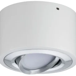 LED-kattovalaisin Paulmann Argun, 3000K, himmennettävä, valkoinen/harjattu alumiini