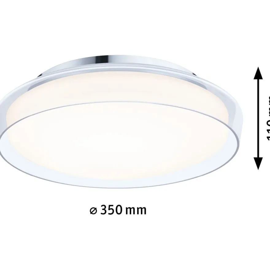 LED-kattovalaisin Paulmann Luena, 35cm, IP44, 3000K, kromi