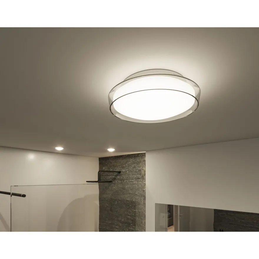 LED-kattovalaisin Paulmann Luena, 35cm, IP44, 3000K, kromi