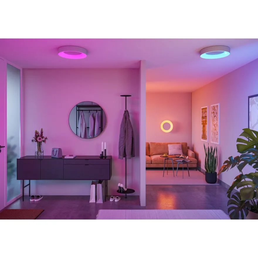 LED-kattovalaisin Paulmann Smart Home Zigbee 3.0 Casca, Ø40cm, IP44, RGBW+, 1750lm, 230V, 20W, himmennettävä