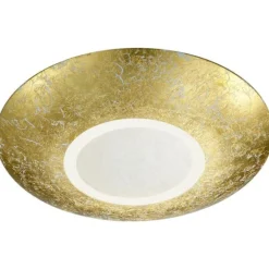 LED-kattovalaisin Trio Chiros, Ø 320x60 mm, kulta