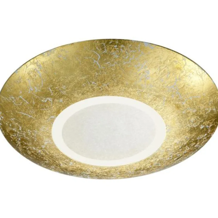 LED-kattovalaisin Trio Chiros, Ø 320x60 mm, kulta