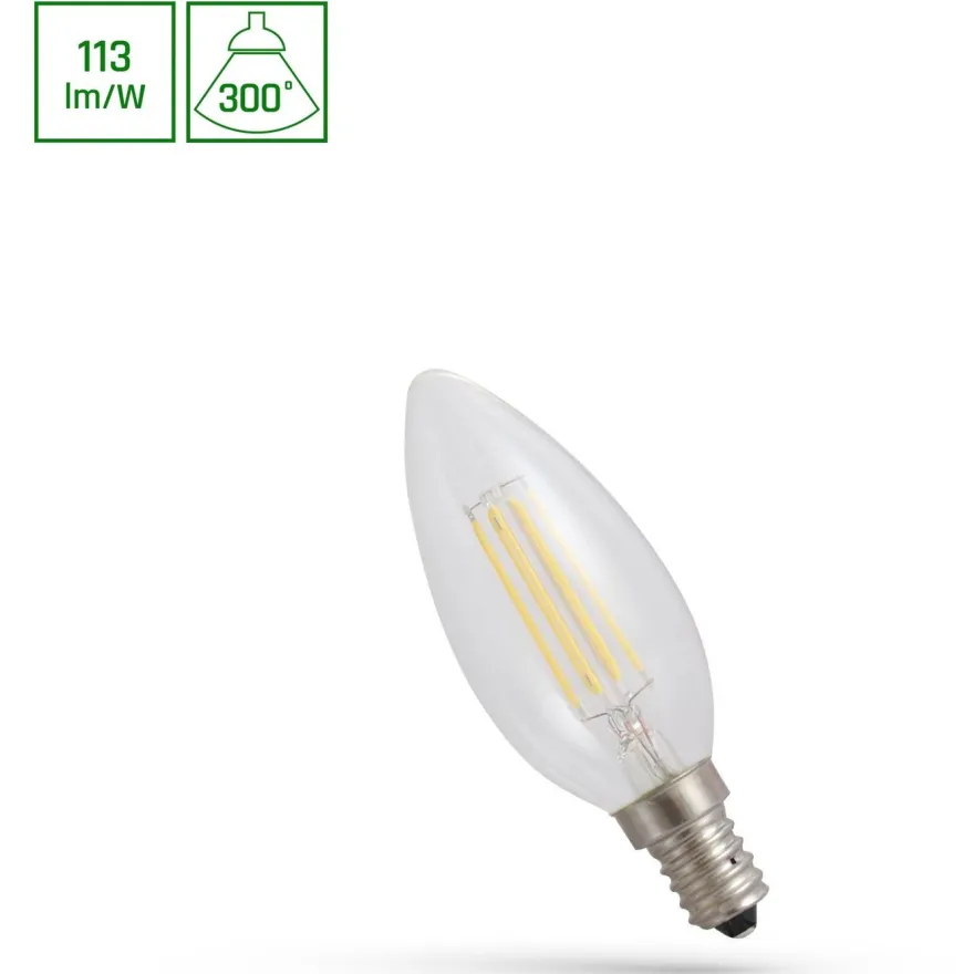 LED-kynttilälamppu Spectrum E14 4W 230V 2700K kirkas