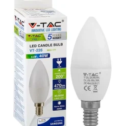 LED-kynttilälamppu V-TAC, 5.5W, E14, 3000K
