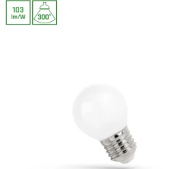 LED-lamppu Spectrum E27 pallo G45 4W 230V COG 4000K matta