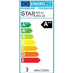 LED-lamppu Star Trading Illumination LED 351-22 Ø 45x76mm, E27, kirkas, 2W, 2700K, 250lm