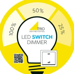 LED-Lamppu Trio E27, filament vakio 8W, 700lm 2700K ruskea switch dimm