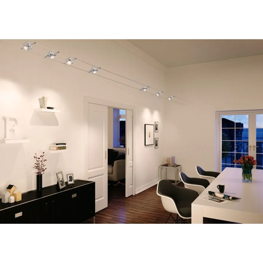 LED-Lamppu vaijerivalaisimeen Paulmann, GU5.3, 6.5W, 2700K, mattakromi