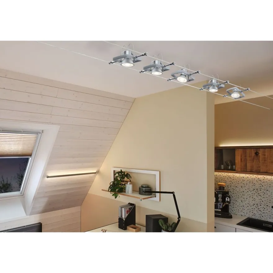 LED-Lamppu vaijerivalaisimeen Paulmann, GU5.3, 6.5W, 2700K, mattakromi