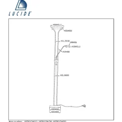 LED-lattiavalaisin Lucide Champion, Ø25.4x180cm, 20W, himmennettävä, pronssi