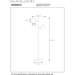LED-lattiavalaisin Lucide Skanska 141cm, 3000K, himmennettävä, eri värejä