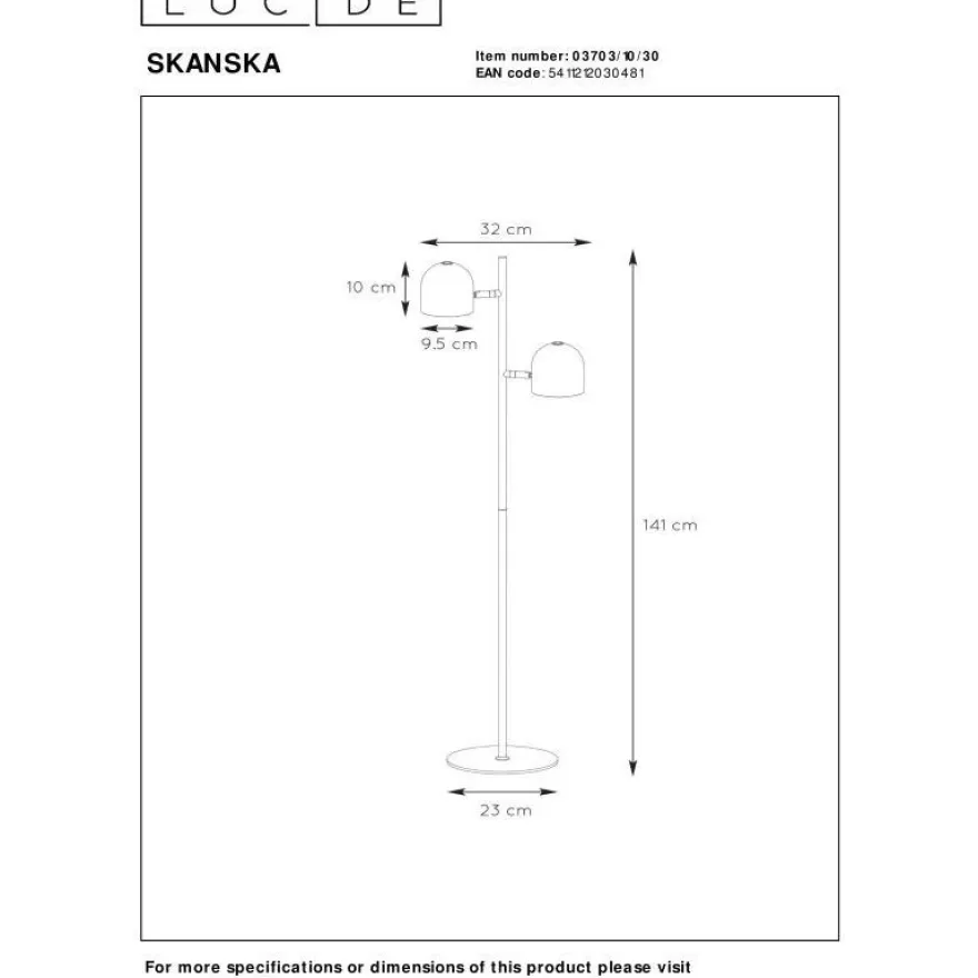 LED-lattiavalaisin Lucide Skanska 141cm, 3000K, himmennettävä, eri värejä