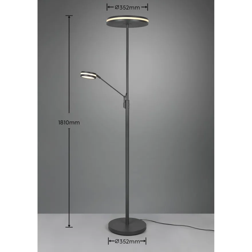 LED-lattiavalaisin Trio Franklin, uplighter, eri värejä