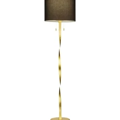 LED-lattiavalaisin Trio Nandor, ø400x1605mm, kulta/musta