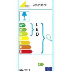 LED-lattiavalaisin Trio Nandor, ø400x1605mm, kulta/musta