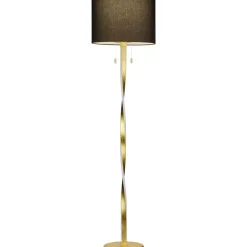 LED-lattiavalaisin Trio Nandor, ø400x1605mm, kulta/musta