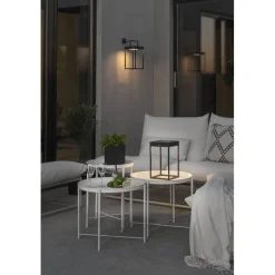 LED-lyhtyvalaisin Konstsmide Portofino, aurinkokennolla, musta