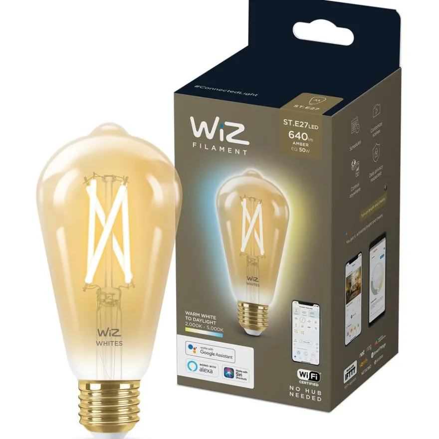 LED-älylamppu Wiz ST64 Tunable White, Wi-Fi, 50W, E27, meripihka