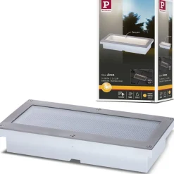 LED-maavalaisin aurinkokennolla Paulmann Aron, IP67, 3000K, liiketunnistin, valkoinen
