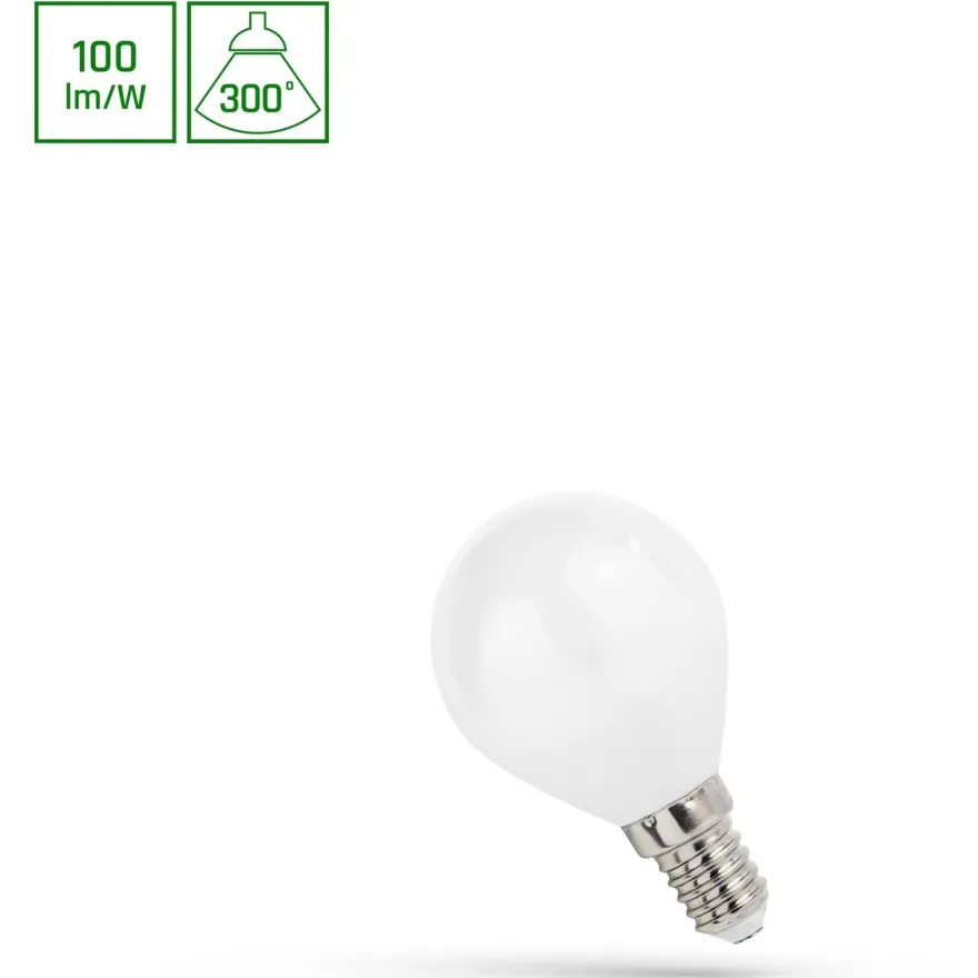 LED-pallolamppu Spectrum E14 1W 230V valkoinen, eri värilämpötiloja