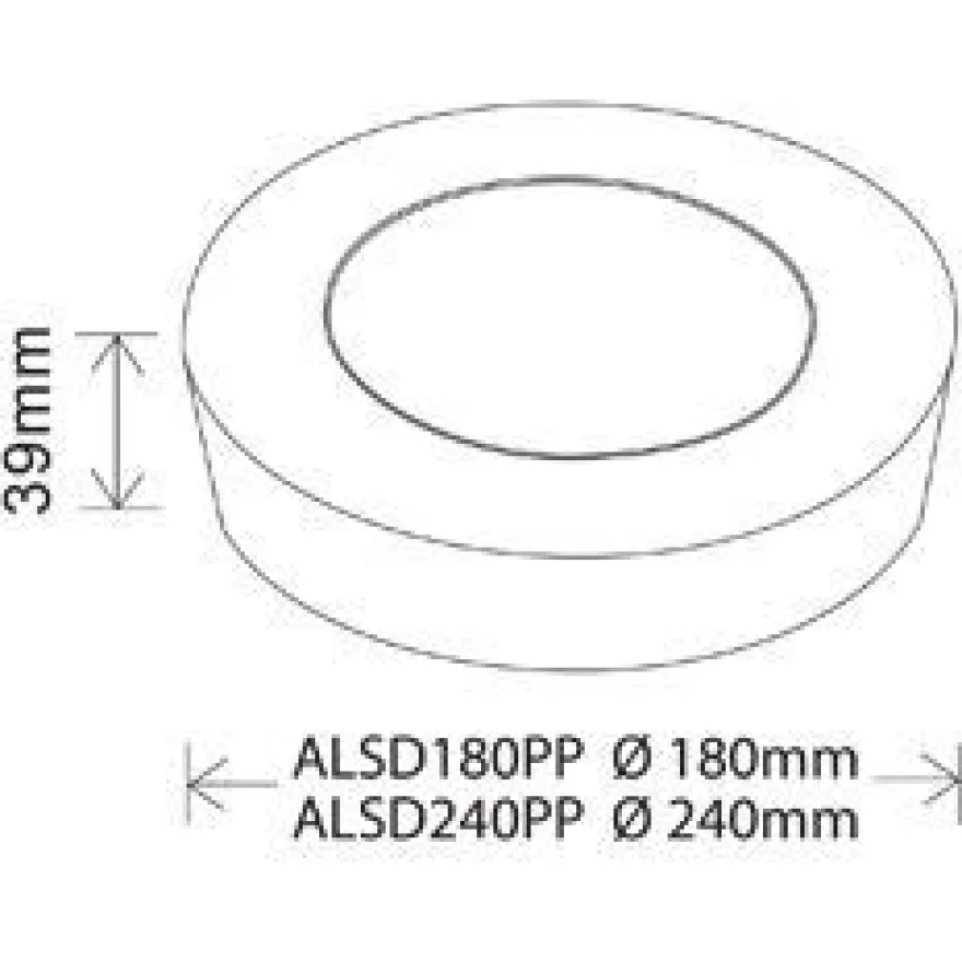 LED-paneeli Ensto Velox ALSD240PP Ø240x39mm, IP20, 14W 830/840, valkoinen