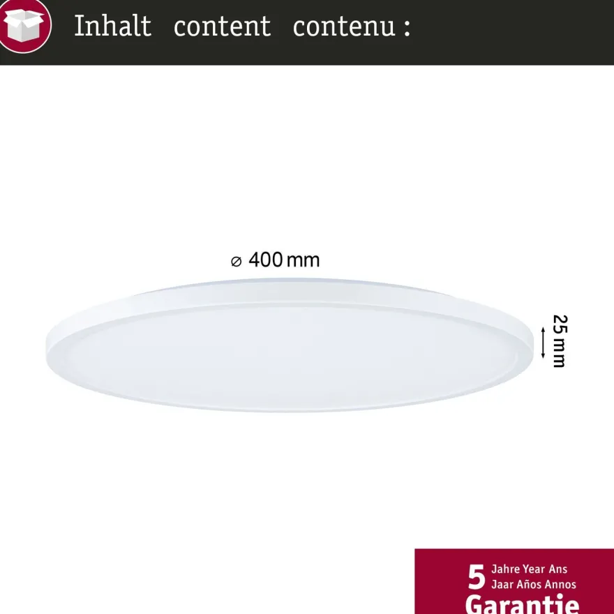 LED-paneeli Paulmann Atria Shine pyöreä 3000K valkoinen, eri kokoja