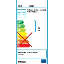 LED-plafondi Eglo Capasso, Ø340mm, valkoinen, kromi 96023