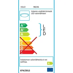LED-plafondi Eglo Frania-A, Ø400mm, valkoinen