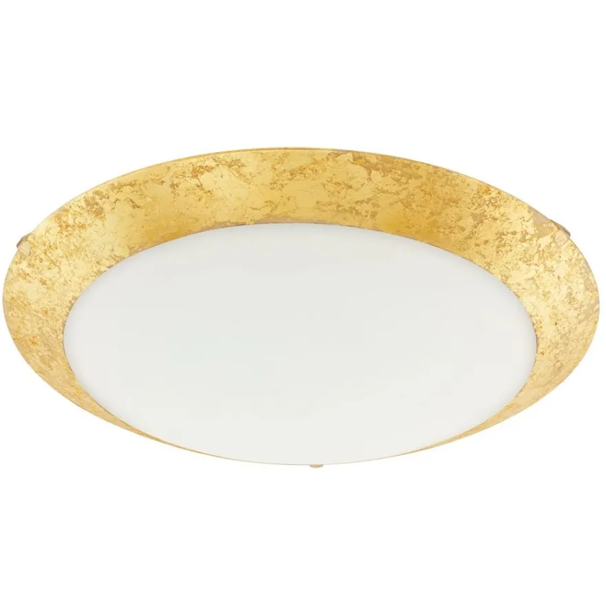 LED-plafondi Eglo Montenovo, 16W, Ø395x100mm, IP20, valkoinen/kulta