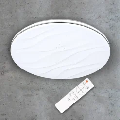 LED-plafondi Polux Desert, Ø38cm, 24W, himmennettävä, valkoinen